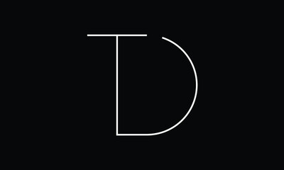 DT/TD logo, DT/TD stylish letter logo design in white color and black background, DT/TD letter logo design, DT/TD Business abstract vector logo monogram template with thumbnails.
