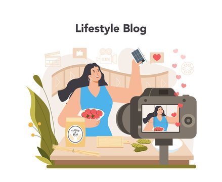 Lifestyle video blogger concept. Sharing inspiring video content
