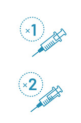 ワクチン接種　1回目 2回目 - obrazy, fototapety, plakaty