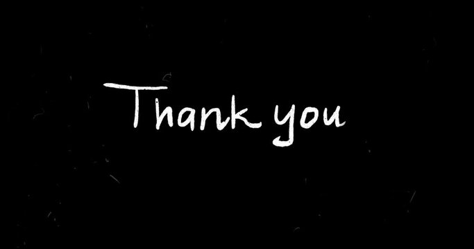 Set of LOOP Animated Greetings, Ending, Farewells, and Thanks Labels on Hand Drawn Imitation of retro vintage film background: Dust, scratches, hairs. White Letterings and noise. Alpha channel.