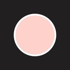 Logo circle background. Decoration logo. Icon circle. The icon in a colored circle with a white bold border. Web button, modern flat design.