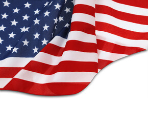 Fototapeta premium USA flag on white