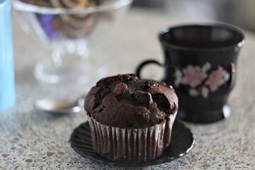 chocolate muffins with coffee cupcake dessert