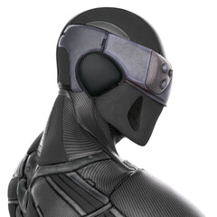 super hero in a exosuit side view © DM7