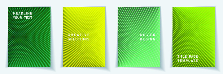 Fototapeta premium Crossed lines halftone cover page templates batch