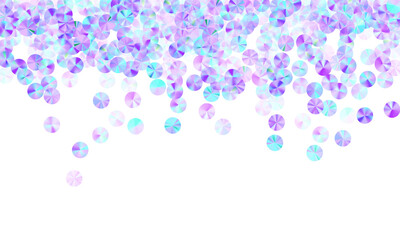 Blue tinsels confetti placer vector composition. Metallic shining tinsel particles party decor flatlay. Holiday confetti scatter lustering background.