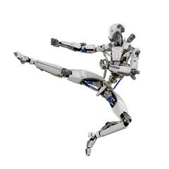 super robot in karate jump