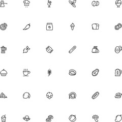 icon vector icon set such as: rye, utensil, kettle, orecchiette, yogurt, boletus, campanelle, corn, holiday, maker, mustache, boil, paper, electric, cool, whiskey, package, brewery, decorative