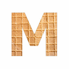 Uppercase Alphabet Letter M - Wafer close-up texture