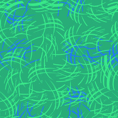 abstract seamless vector pattern chaotic curved lines of different colors on contrasting background