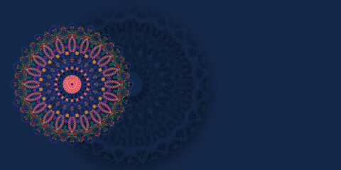 Mandala colorful minimal vintage art, ancient Indian vedic background design, old painting texture with multiple mathematical shapes