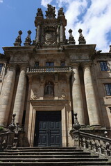 Obraz premium Main door of the Monastery of San Martin Pinario, in Santiago de Compostela, Galicia, Spain.