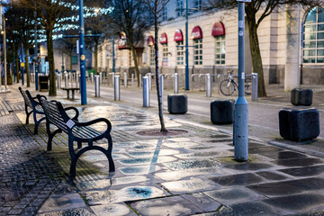 Benches in Cardiff City Centre, Wales