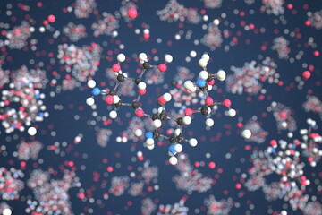 Fototapeta na wymiar Kanamycin molecule made with balls, scientific molecular model. Chemical 3d rendering