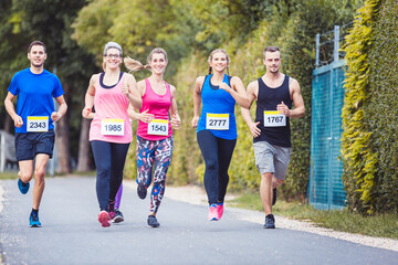 Marathon athletes competing in race