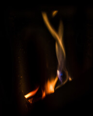 Swirling fire flames
