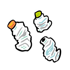 ぐしゃぐしゃのペットボトル　3種類