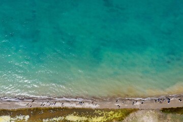 Qinghai lake seen from above in summer.