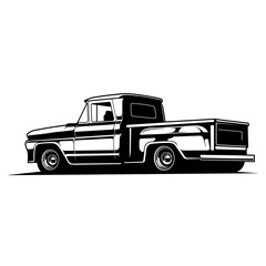 classic pickup vector illustration - obrazy, fototapety, plakaty