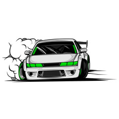 drift car vector illustration