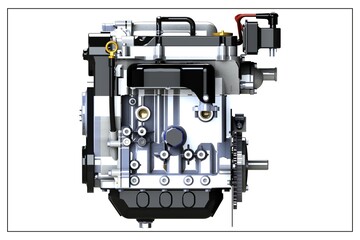 3d design of a combustion engine.