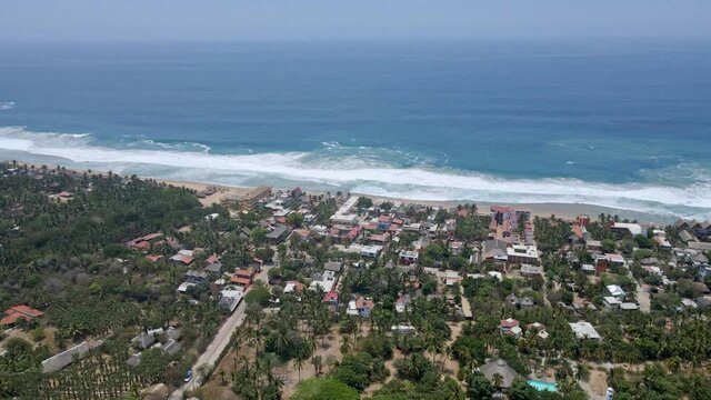 zipolite beach in oaxaca aerial view
