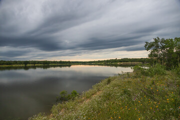 Cloudy sky over Lake Whitney, Texas, USA