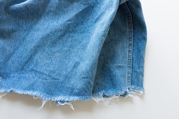 blue jeans shorts fabric - cut offs with slight fringe