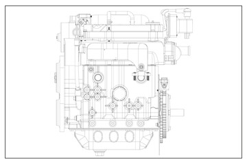 3d design of a combustion engine.