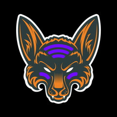 Fox mascot logo design vector with modern illustration concept style for badge, emblem and tshirt printing.