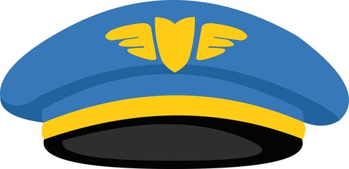 Vector illustration of an airplane pilot's hat emoticon © sebastian