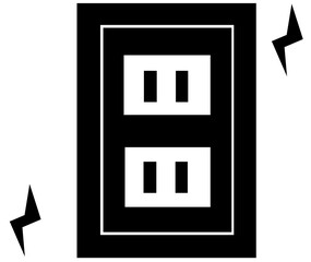 電気を送るコンセントのシルエット