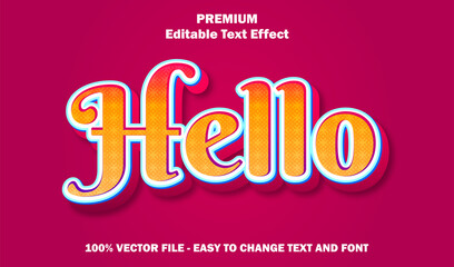 Editable Text Effect - Hello Cute Font Style