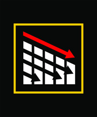 Decrease graphs icon vector design for economy, business, finance, etc.