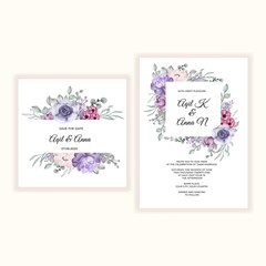 beautiful flower template wedding invitation