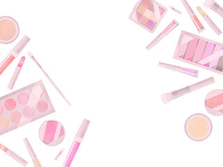 水彩風コスメのイラスト背景素材