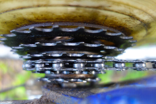 Bicycle gears of various diameters for shifting gears