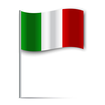 italy flag on white background. Travel vector icon. Vector illustration. Stock image.