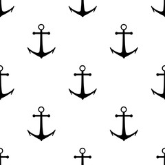 white print anchor, vector seamless pattern for clothing or print