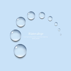 transparent water droplets , water drop object. - obrazy, fototapety, plakaty