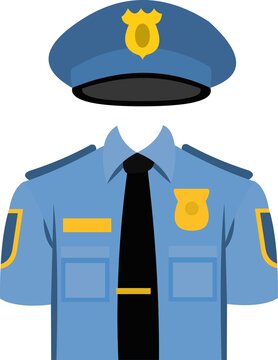 Vector Illustration Of Police Uniform And Hat