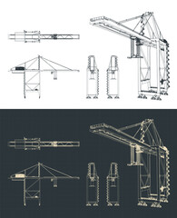 Large harbor crane drawings