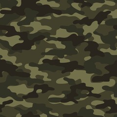 Abstract green camouflage seamless pattern for textiles. Army background. Modern design.