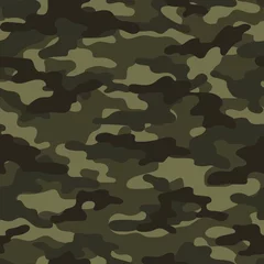 Sierkussen Abstract groen camouflage naadloos patroon voor textiel. Leger achtergrond. Modern ontwerp. © keni