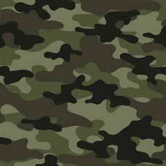 Fototapeta premium Full seamless abstract military camouflage skin pattern vector for decor and textile. Army green masking design for hunting textile fabric printing and wallpaper. Design for fashion and home design.