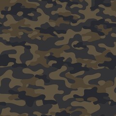 Camouflage brown seamless pattern.Military camo.Army background.Print on clothing.Modern design.