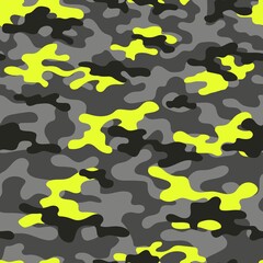 yellow Camouflage seamless pattern.Military camo.Army background.Print on clothing.Modern design.