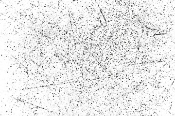 Grunge black and white pattern. Monochrome particles abstract texture. Background of cracks, scuffs, chips, stains, ink spots, lines. Dark design background surface.