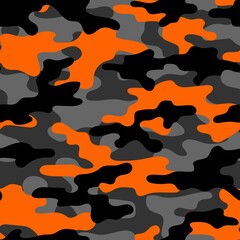 orange Camouflage background. Seamless pattern vector.