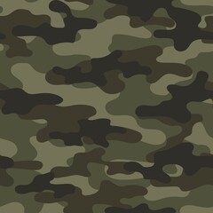 Fototapeta premium Camouflage background. Seamless green pattern vector.